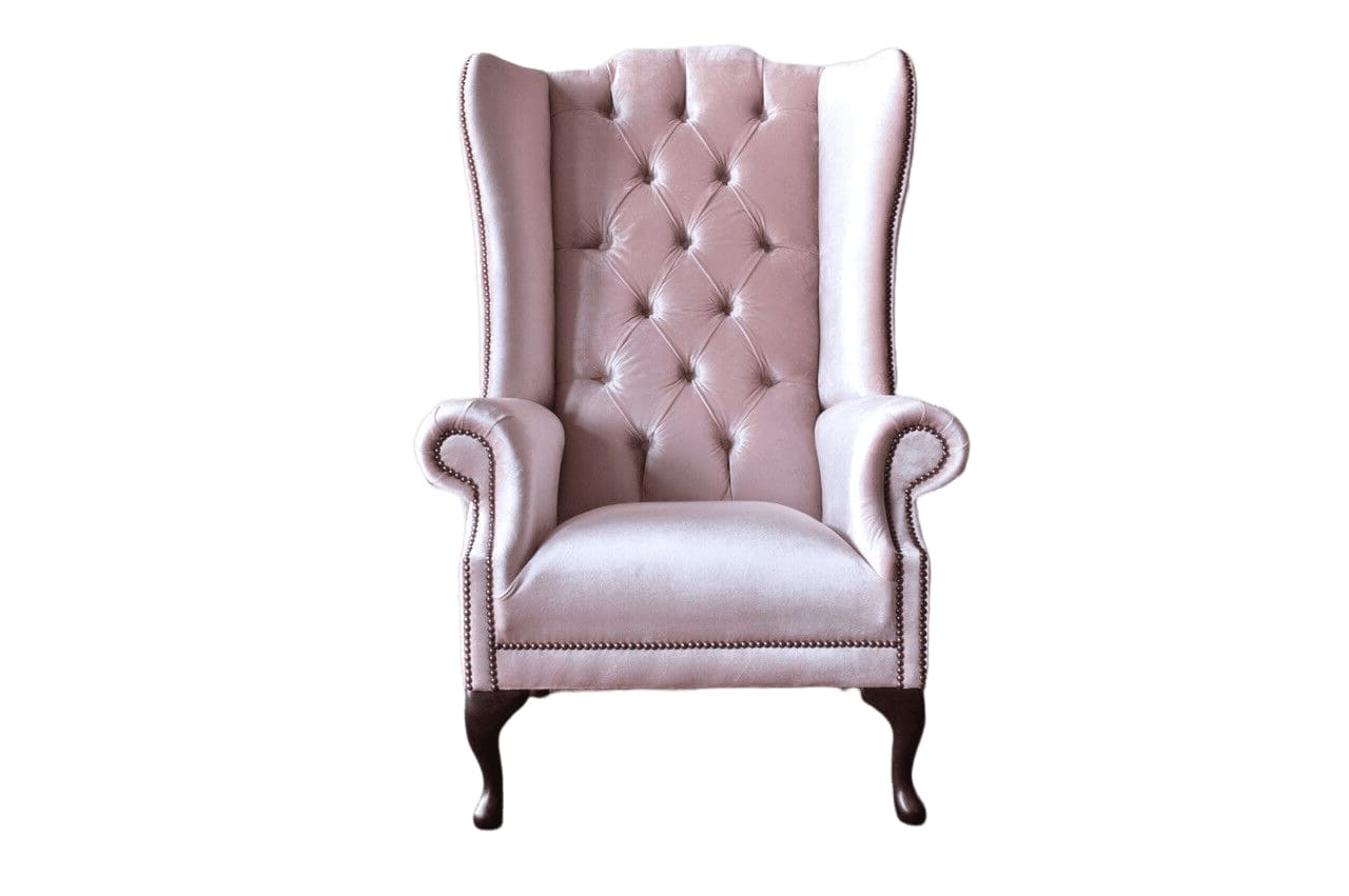 Rosa Chesterfield Polstermöbel Design Ohrensessel Luxusstoffe Polster