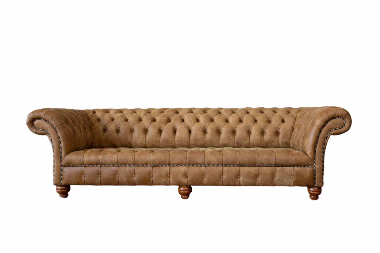 Sofa 4 Sitzer Chesterfield Polster Wohnzimmer Design Luxus Holz