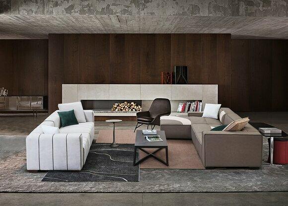 Wohnzimmer Garnitur Design Ecksofa L-Form + Sofa 4 Sitzer Polster Couchen Leder