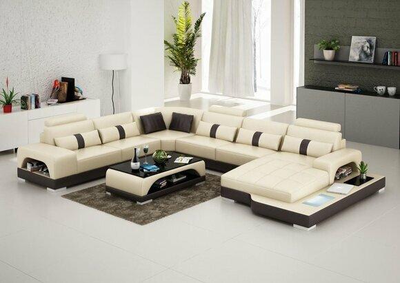 Couch Garnitur Polster Big xxl Sofas Couchen Sofa Wohnlandschaft U Form Ecksofa