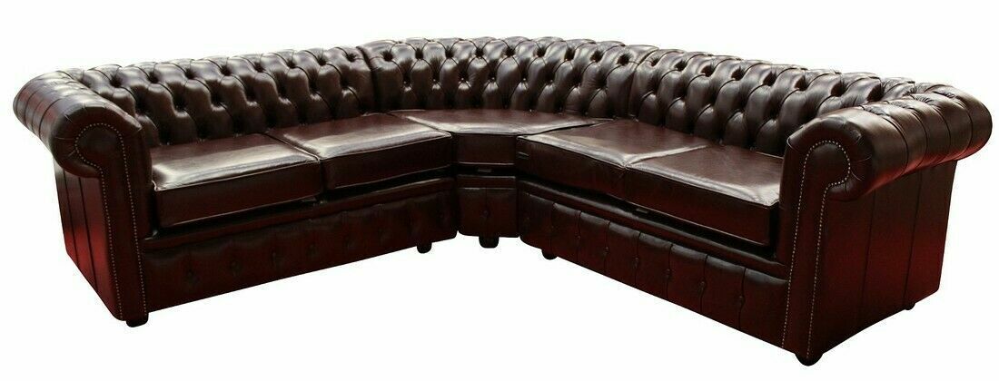 Hochwertige Chesterfield Leder Sofa Couch Polster Eck 100% Leder Sofort