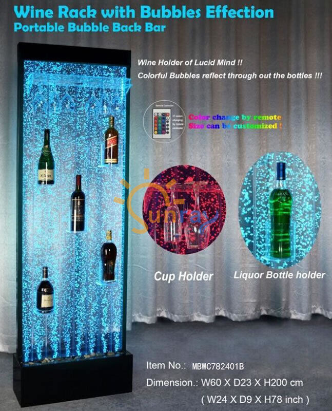 Wasser Wand Säule Water Wall Regal Bar Schrank Möbel LED Beleuchtet Sofort