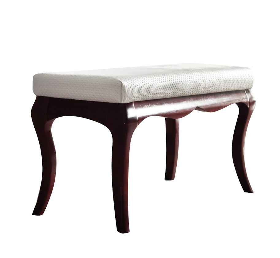 Hocker Bank Original Milano Textil Echte Handarbeit Massivholz Vollholz MI-Bank