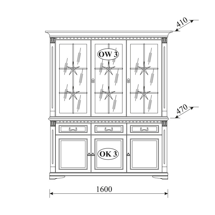 Klassische Vitrine Vitrinenschrank Vitrinen Glasschrank Schrank Kolonial Neu