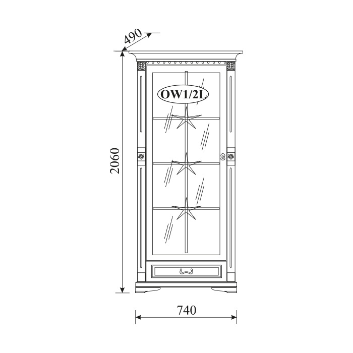 Klassische Vitrine Vitrinenschrank Vitrinen Glasschrank Schrank Kolonial