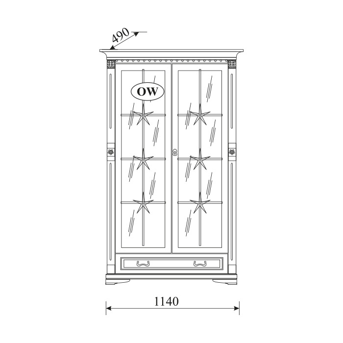 Klassische Vitrine Vitrinenschrank Vitrinen Glasschrank Schrank Kolonial