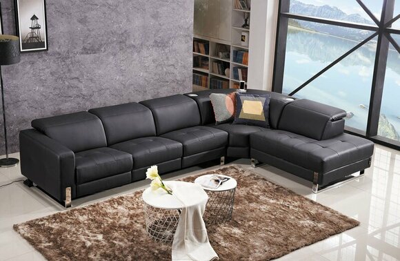 Luxus Sofa L-Form Ledersofa Couch Wohnlandschaft Garnitur Design Modern Sofa Ecksofa