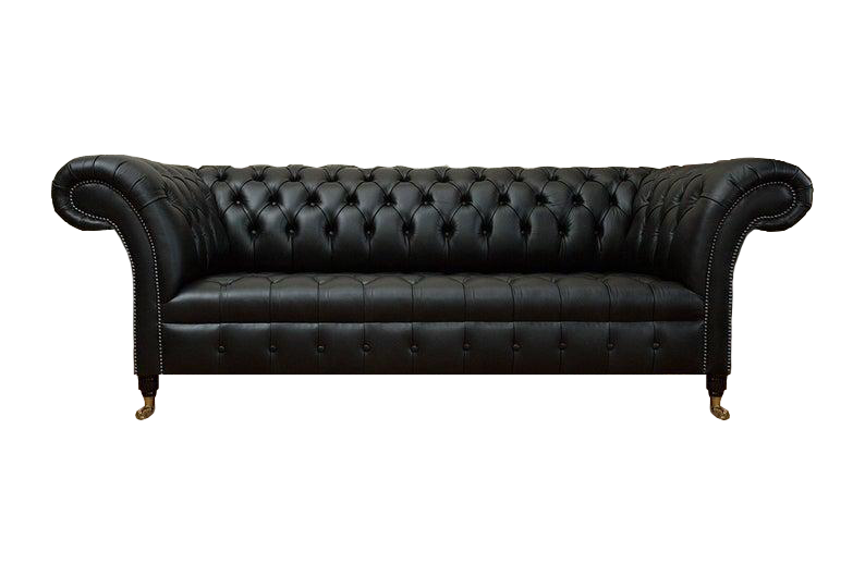 Schwarz Ledersofa Sofa Dreisitze Couch Luxus Chesterfield Designer Einrichtung