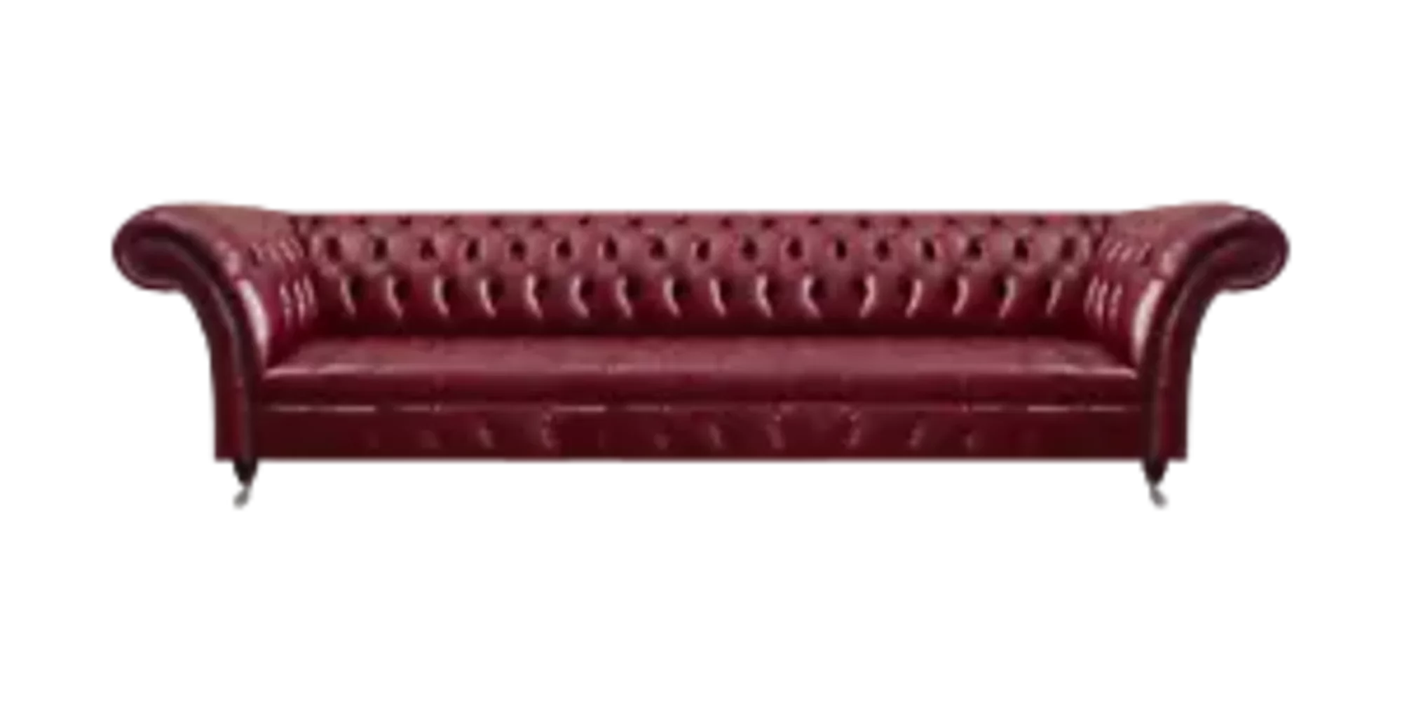 Chesterfield Rotes Ledersofa Wohnzimmer Viersitzer Moderne Sitzmöbel