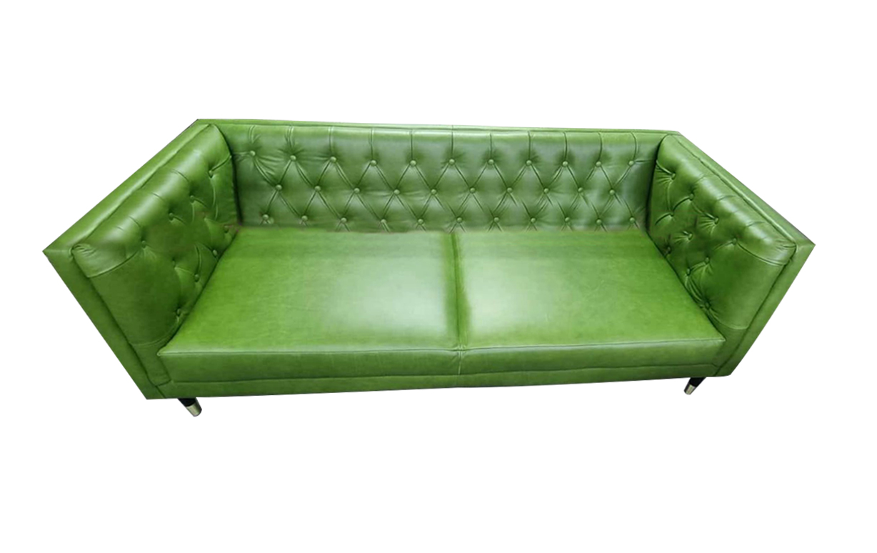 Chesterfield Sofa 3 Sitzer Grün Couch Garnitur Leder Sofort