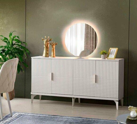 Weißes Sideboard Designer Esszimmer Anrichte Luxus Stilvolle Holz Kommode