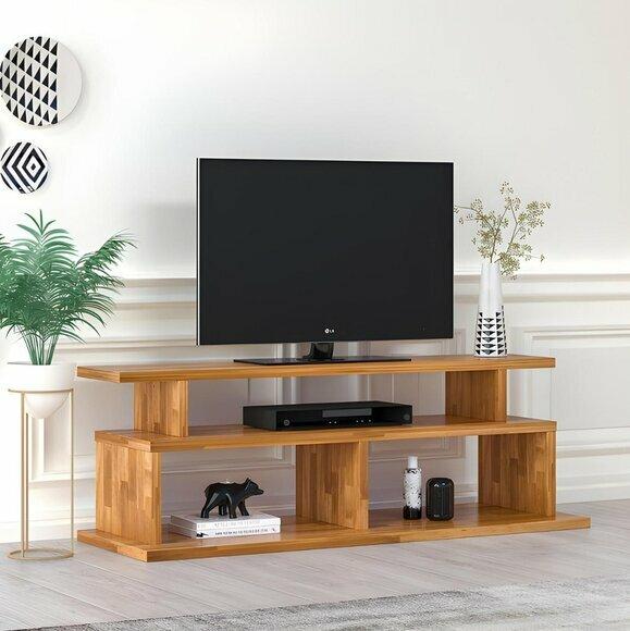 Stilvoller Brauner RTV-Tisch Wohnzimmer Fernsehtich Robustes Sideboard