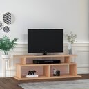 Stilvoller Beiger TV-Ständer Wohnzimmer Sideboard Robuster Holz Regal