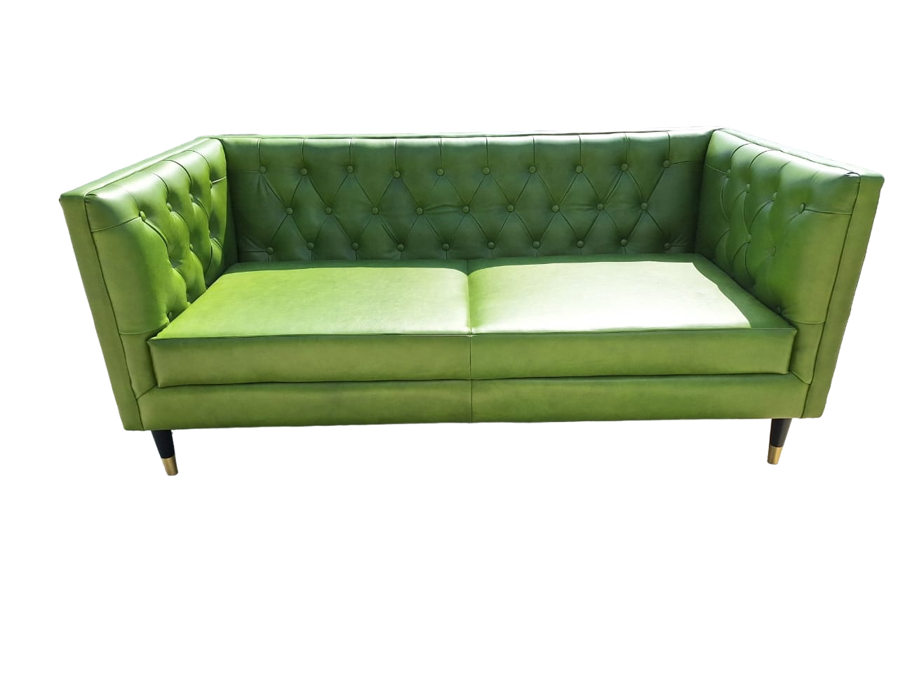 Grün Chesterfield Sofa 3 Sitzer Couch Garnitur Leder Sofort