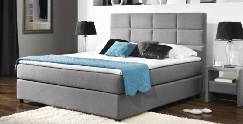 Continental Boxspring Bett Betten Polster Hoch Doppel Leder Textil Bett Neu