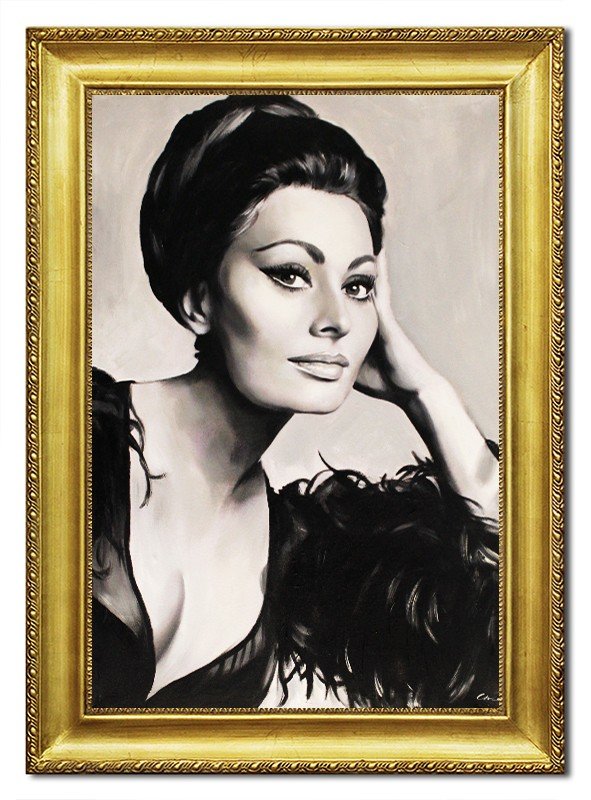 Ölbild Ölbilder Gemälde Bilder Bild Handgemalt Öl Rahmen Sophia Loren 96510