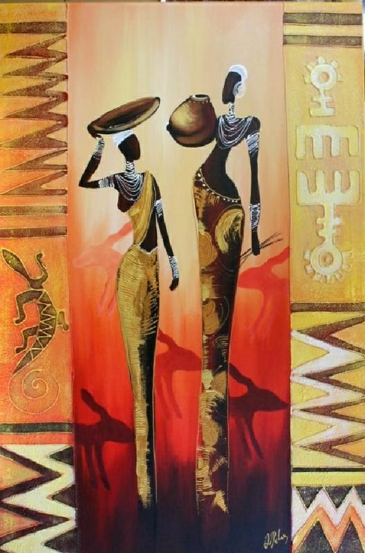 Afrika - Ölbild Gemälde Leinwand Ölbild Bild Bilder G01191