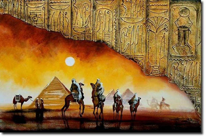 Ägypten Pyramiden Keilrahmen ÖlbilderGemälde Leinwand Ölbild Bild Bilder G00820