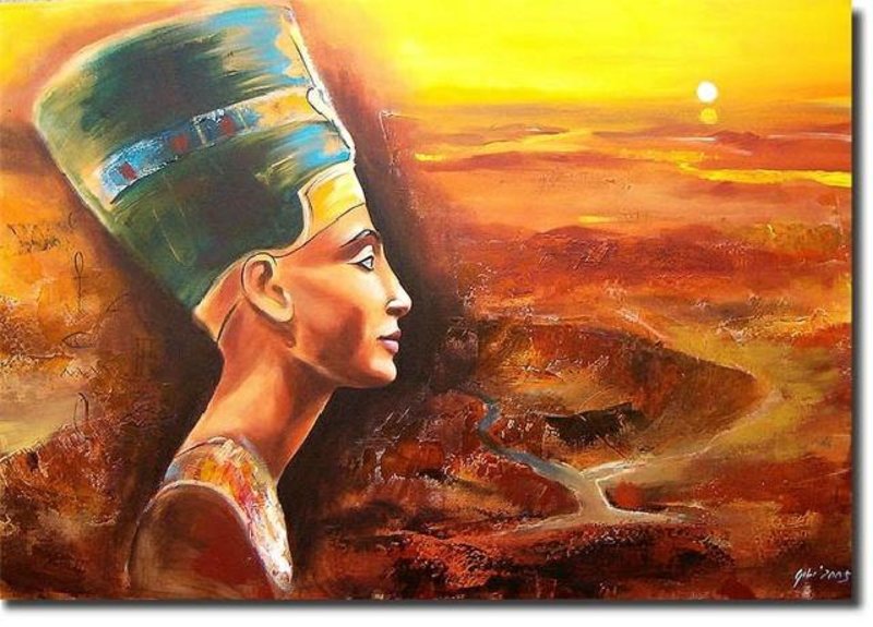 Ägypten Kleaopatra Keilrahmen Ölbild Gemälde Leinwand Ölbild Bild Bilder G02730