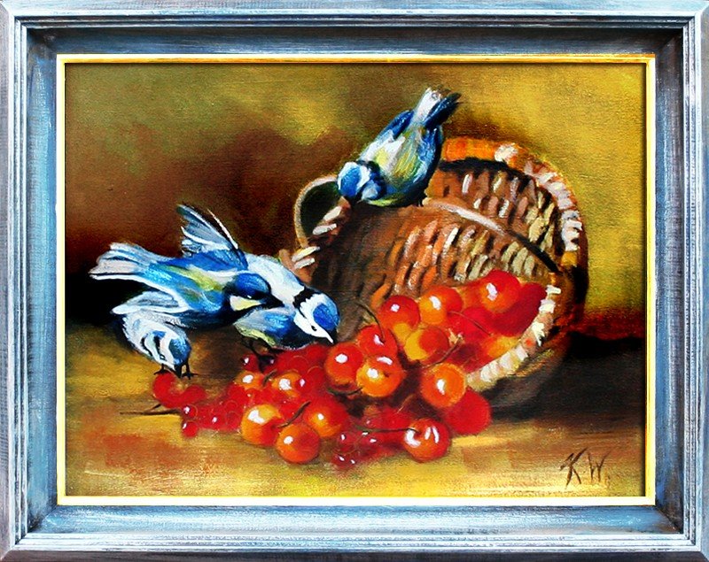Gemälde "Obst " Handarbeit Ölbild Bild Ölbilder Rahmen Bilder G03938