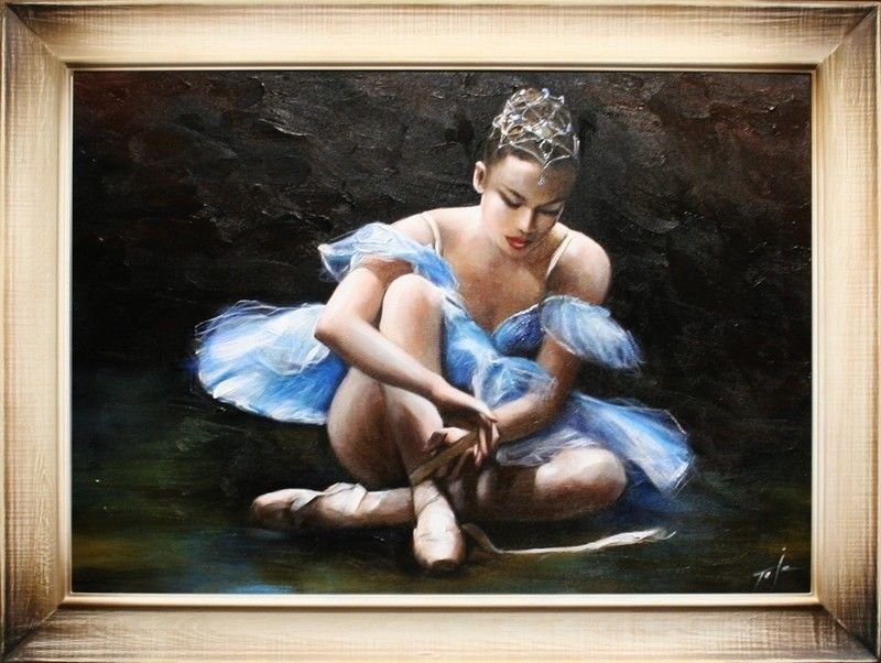 Details zu Ballett Russland Bild Theater Echte Handarbeit Rahmen Öl Gemälde
