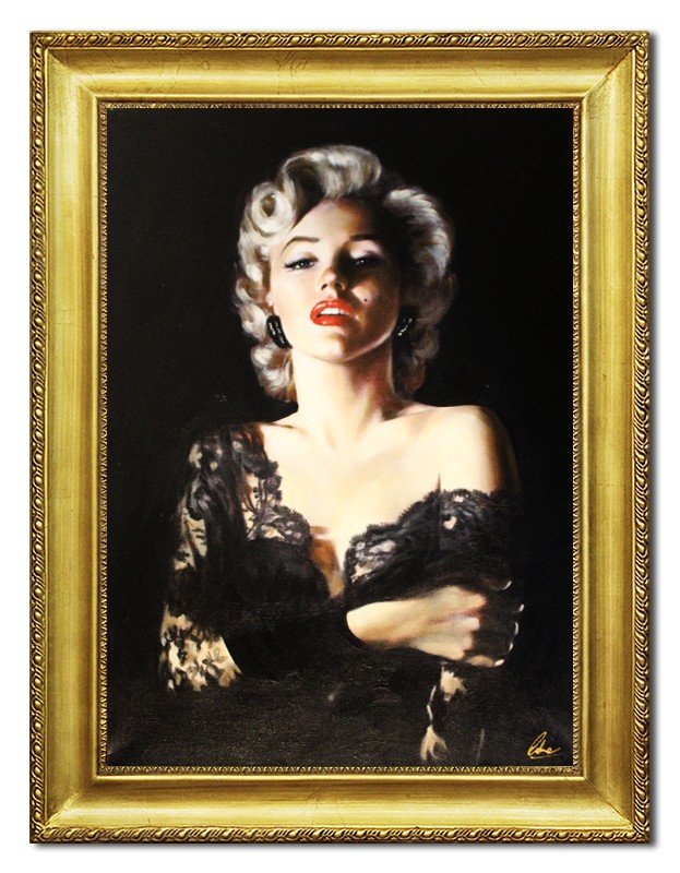 Ölbild Ölbilder Gemälde Bilder Bild Rahmen Öl Marilyn Monroe Portrait