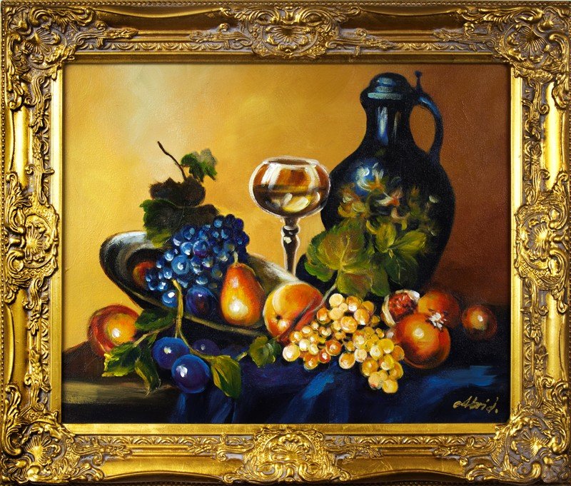Gemälde "Obst " Handarbeit Ölbild Bild Ölbilder Rahmen Bilder G16205