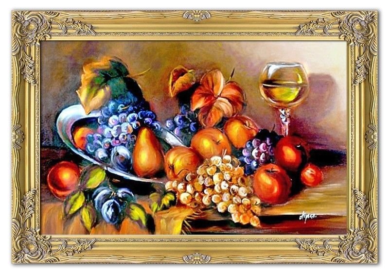 Gemälde "Obst " Handarbeit Ölbild Bild Ölbilder Rahmen Bilder G00730
