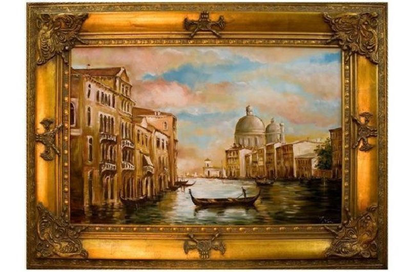 Ölbild Bilder Gemälde Ölgemälde Ölbilder Handarbeit "Venedig" Mit Rahmen