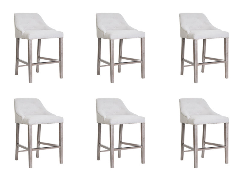 6x Bar Hocker Barhocker Tresen Stuhl Set Stühle Polste Chesterfield Design