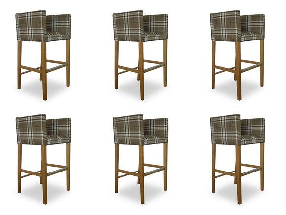 6x Barhocker Eck Stuhl Sessel Stühle Hocker Tresen Stuhl Polster Set Caro