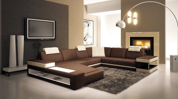 Big XXL Ledersofa Couch Sitz Polster U Form Garnitur Sofas Leder