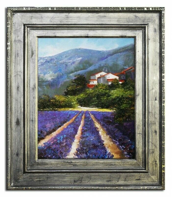 Lavendel Blumen Pflanzen Bild Bilder Gemälde Ölbilder Ölbild Mit Rahmen