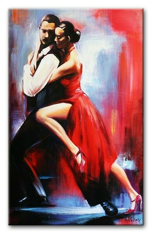 Argentinien Tango Tanz Echte Handarbeit Rahmen Öl Gemälde Bilder G94743