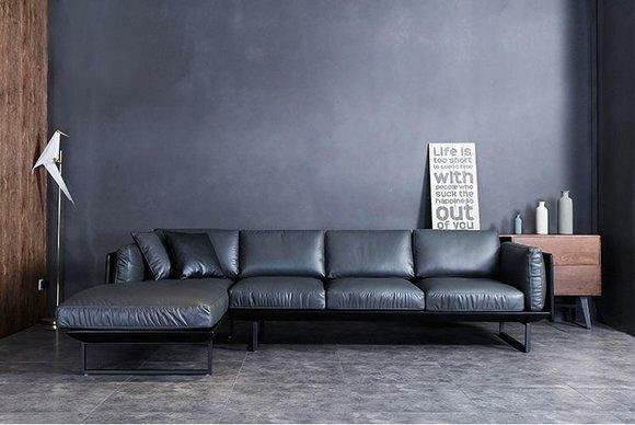 Italienische Design Möbel Wohnzimmer Leder Ecksofa Couch Polster Eck