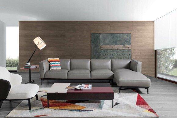 Neu Leder Couch Wohnlandschaft Eck Garnitur Design Modern Sofa L-Form