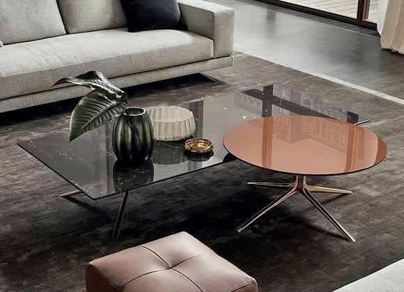 Couchtisch Design Metall Marmor Rund Gold Italien Möbel Tisch Wohnzimmer