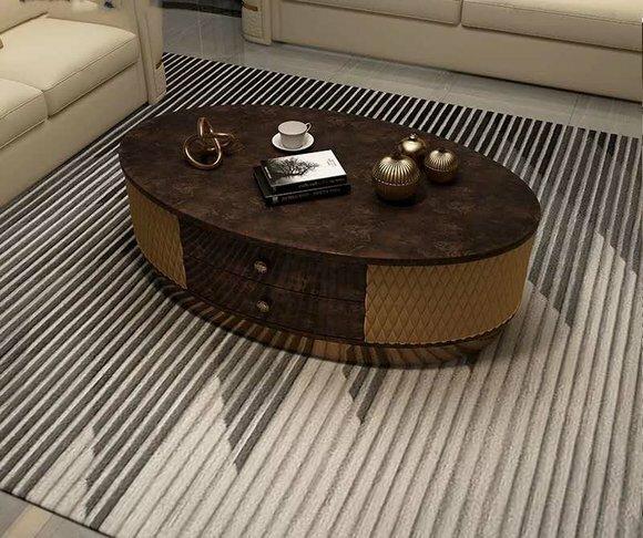 Edler Luxus Pur Design Couch Tisch Holz Sofa Beistell Leder Tische Hochglanz