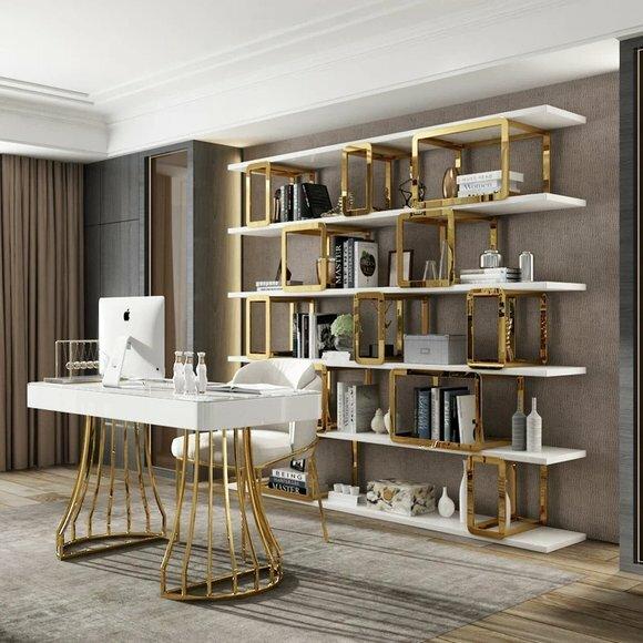 Design Trenn Wand Regal Wohn Zimmer Schränke Edelstahl Regale Bücher