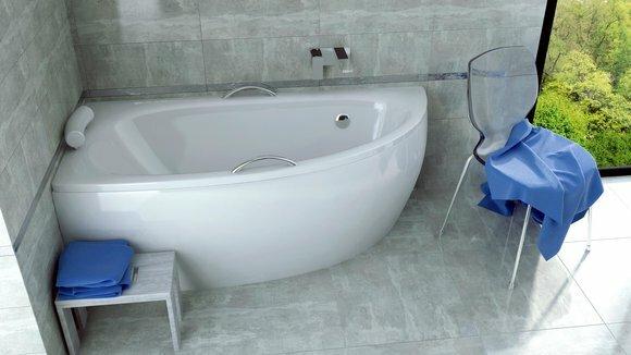 Badewanne Eckwanne Eck 150*70 cm Acrylwanne Wanne Bad Eckbadewanne Wannen Weiß