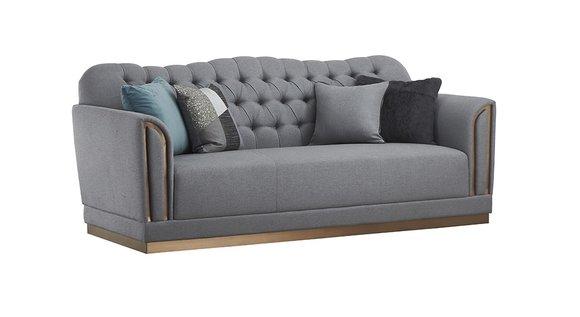 Dreisitzer Couch Edelstahl Couch Polster Sofa 3 Sitzer Leder Couchen