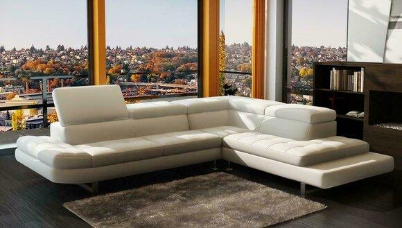 Modernes Ecksofa Ledersofa L Form Polster Designer Eckgarnitur