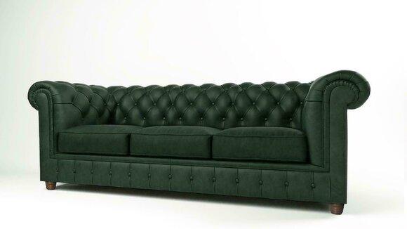 Chesterfield Couch Sofa Polster 3 Sitzer Couchen Sitz Garnitur Sofas Grüne