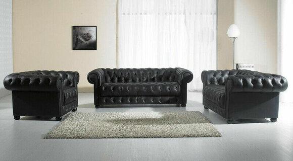 Chesterfield Couchen Sofas Leder 3+2 Sitzer Sofagarnitur Garnituren Set