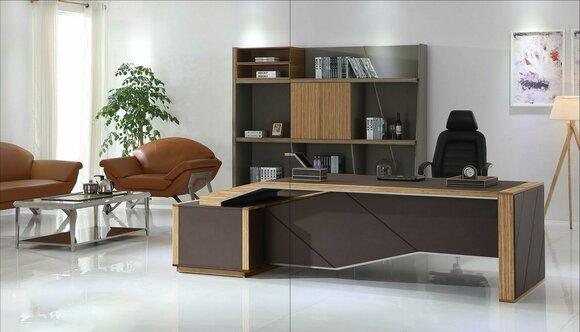 Designer Büro Arbeit Zimmer Sessel Tisch Komplett Set Möbel 2tlg. Schreibtisch