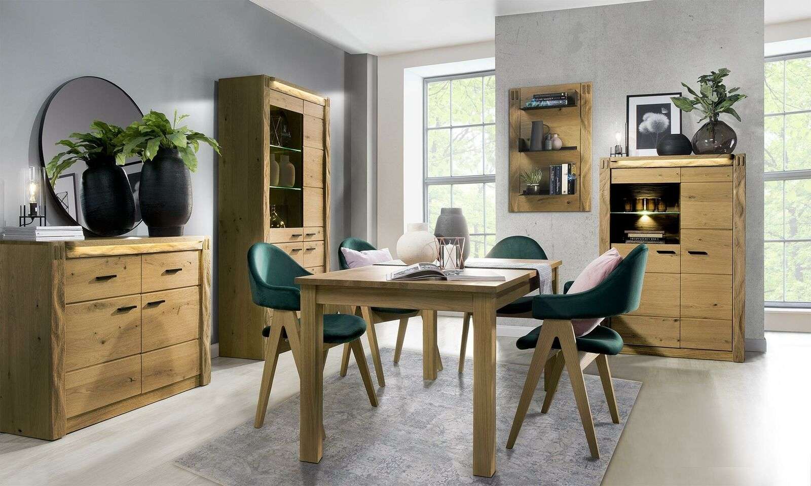 Ausziehbarer Design Holztisch Tisch Ess Wohnzimmer Holz Tische Neu