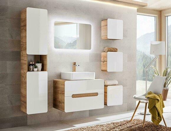 Design Badezimmer Möbel Bad 6tlg. Set Garnitur Schrank Waschbecken