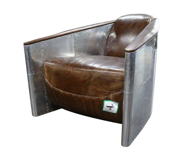 Aviator Sofa Sessel Echtleder Couch club Lounge Vintage Aluminium Flugzeug Retro