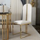 Edelstahl Stuhl Esszimmer Leder Stuhl Stühle Edelstahl Designer Gold