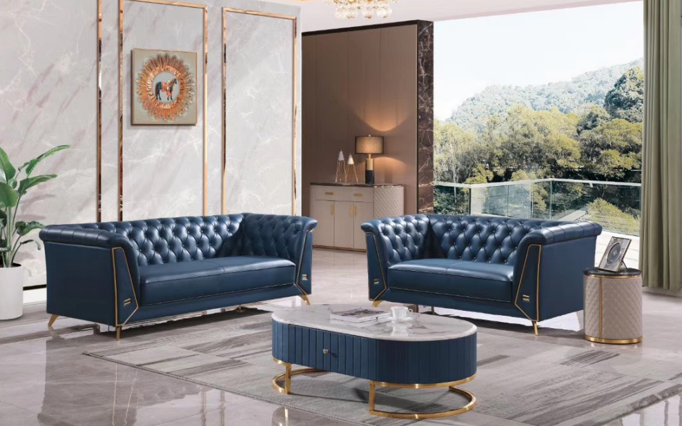 Luxus Chesterfield Sofagarnitur 3+2 Sitzer Couchtisch Möbel Couch